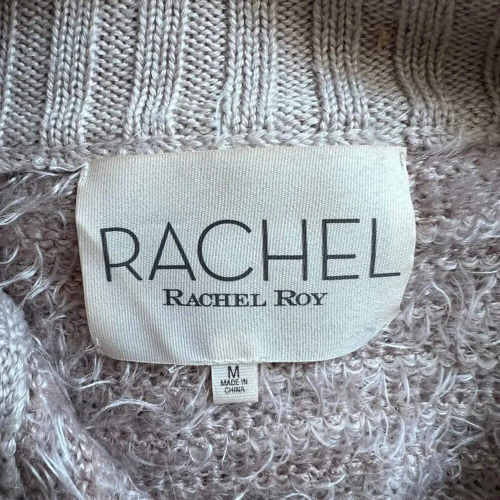 Rachel Roy Beige Eyelash Knit Sleeveless Vest, M